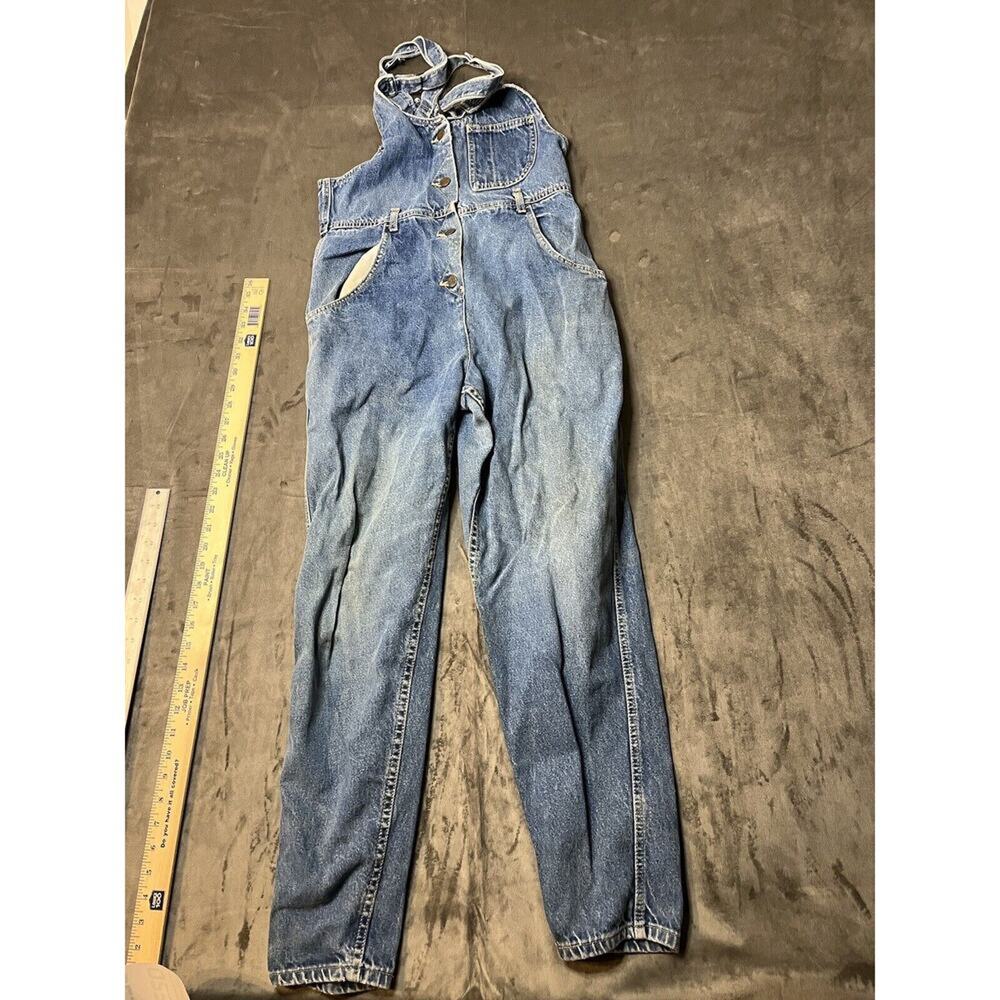 Vintage Lee Denim Overalls Jeans Women's Size 7/8 Pockets Blue